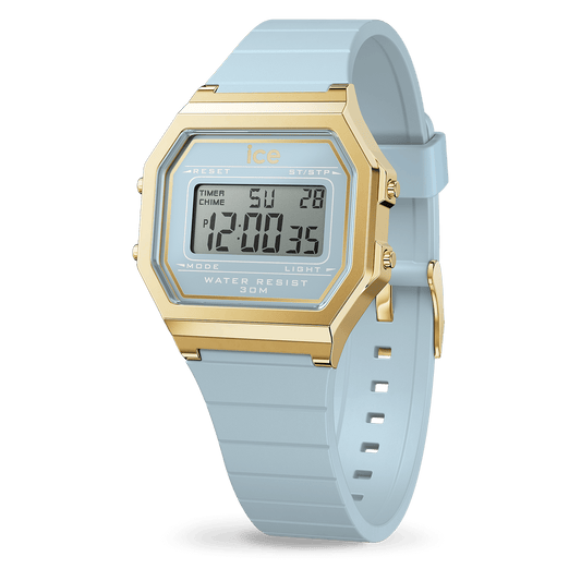 Ice Digital Retro Tranquil Blue Gold 022058