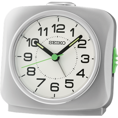 Seiko Silver Alarm Clock QHE194-S
