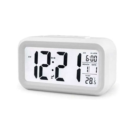 Digital Alarm Clock - White