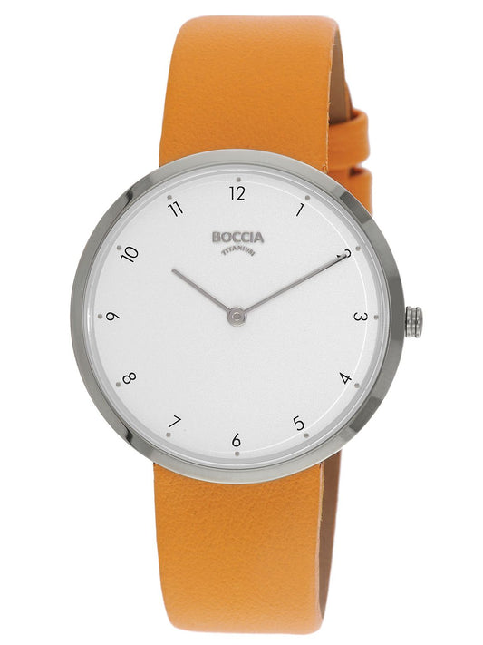 Boccia 3309-01 Ladies Silver/Black Orange Strap