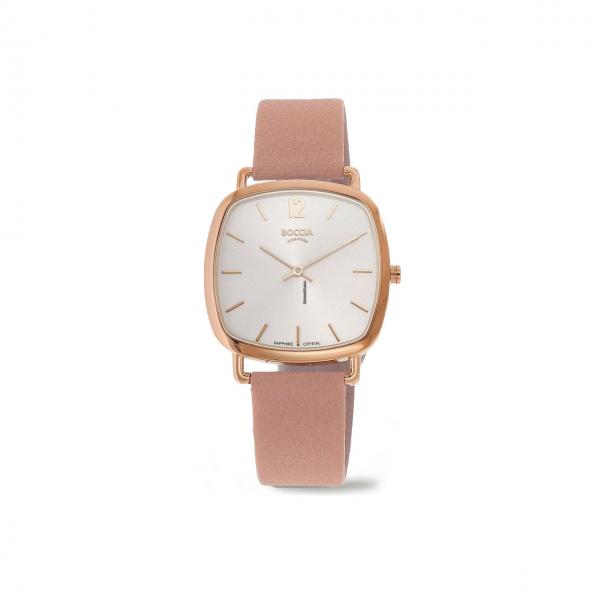 Boccia Ladies Rose gold, blush vegan leather strap 3334-04