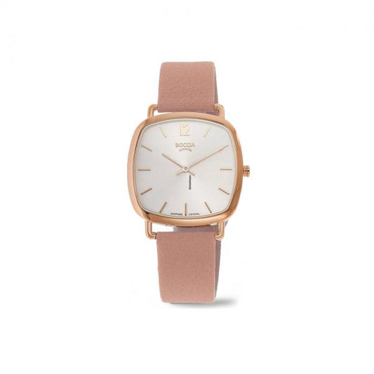 Boccia Ladies Rose gold, blush vegan leather strap 3334-04