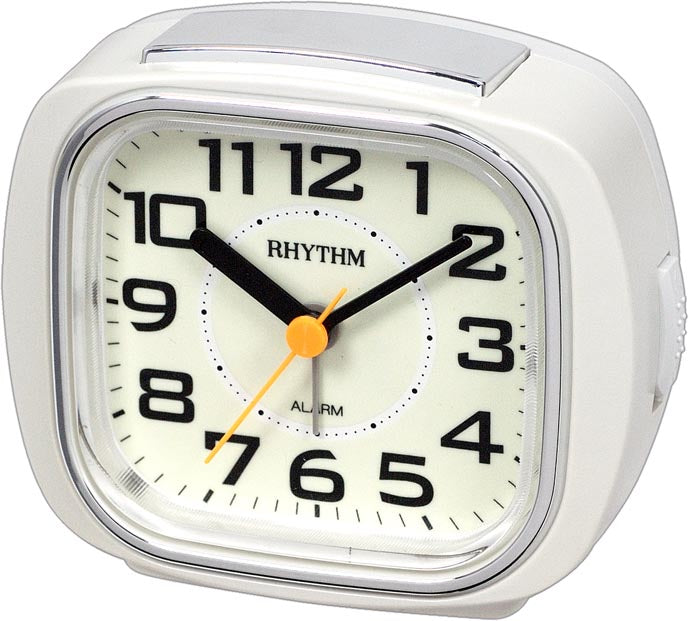 Rhythm alarm clock white CRE847WR03