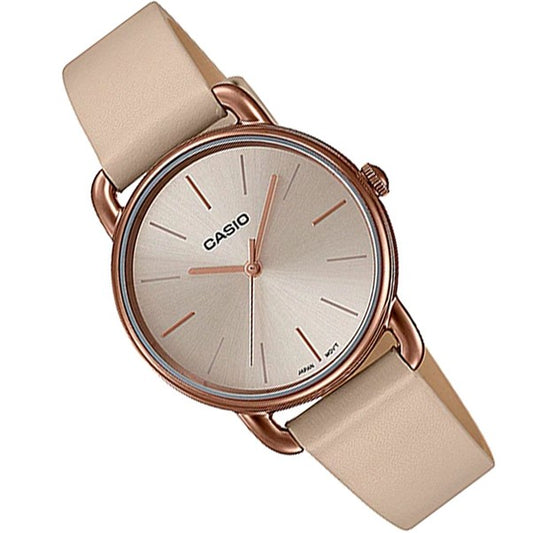 Casio LTPE412RL-5A Analogue Ladies Watch Rose Gold