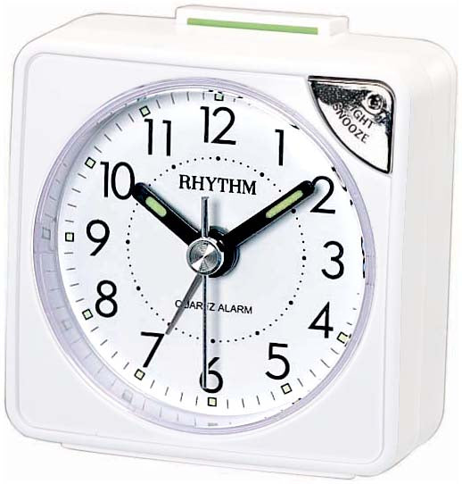 Rhythm alarm clock white CRE211NR03B