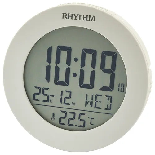 Rhythm Digital alarm clock white LCT103NR03