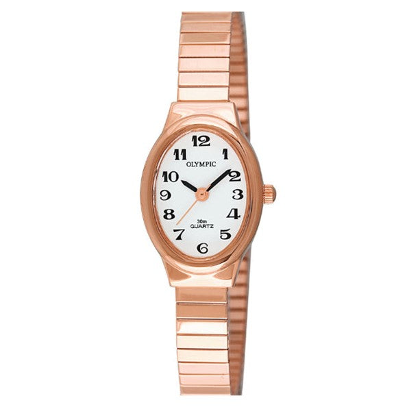 Olympic Ladies Oval Expanding Bracelet Rose Gold 52162