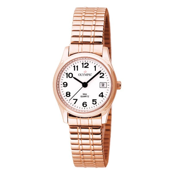 Olympic Ladies Rose Gold Round Expandable Watch 53034