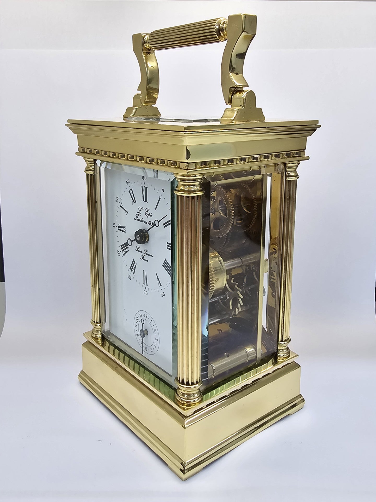 L'Epree French Brass Carriage Clock (Officer's clock)