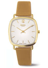 Boccia Ladies Gold watch, tan strap 3334-03