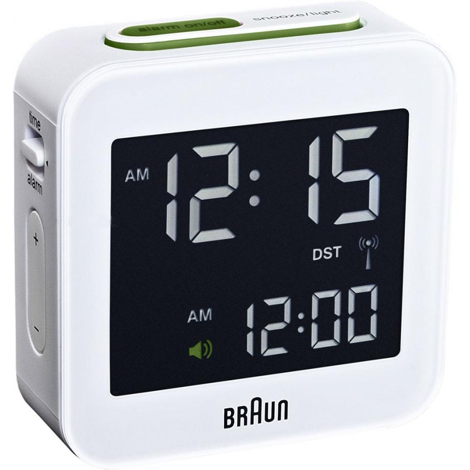 Braun LCD Alarm Clock White BC08W