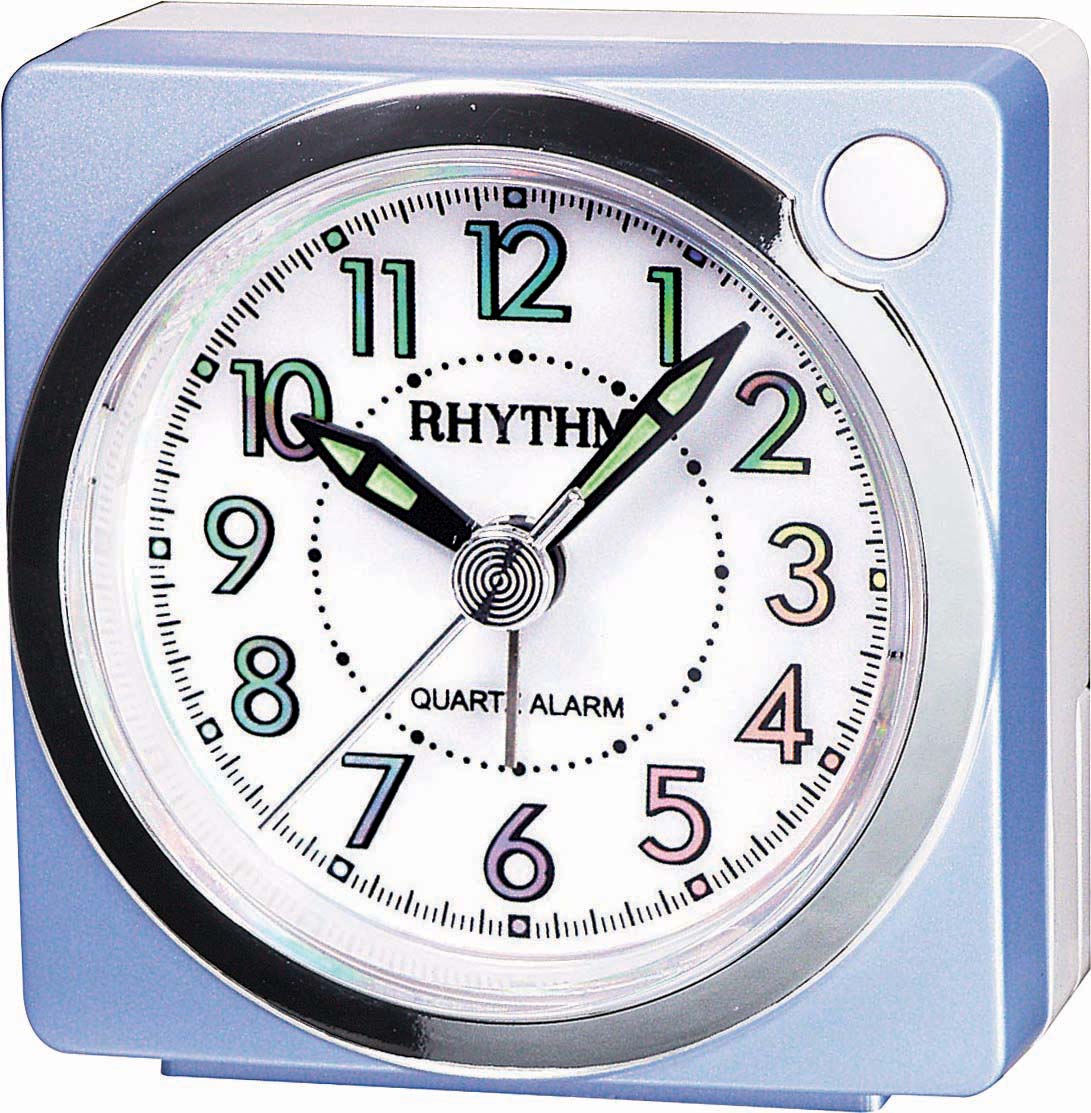 Rhythm alarm clock metallic blue CRE820NR04