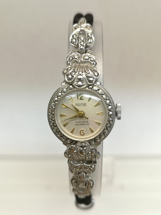 Rome Ladies Swiss Marcasite Watch