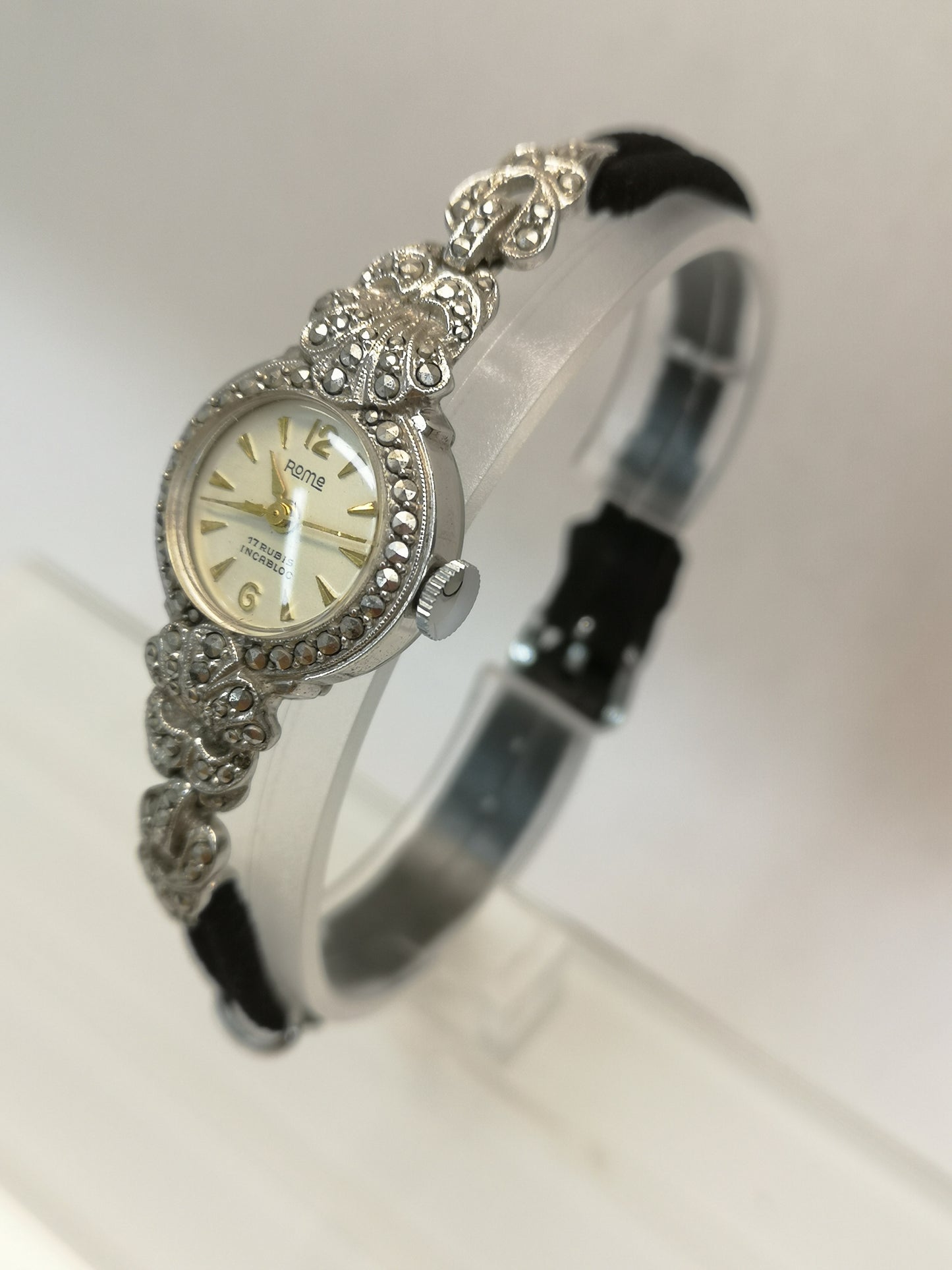 Rome Ladies Swiss Marcasite Watch