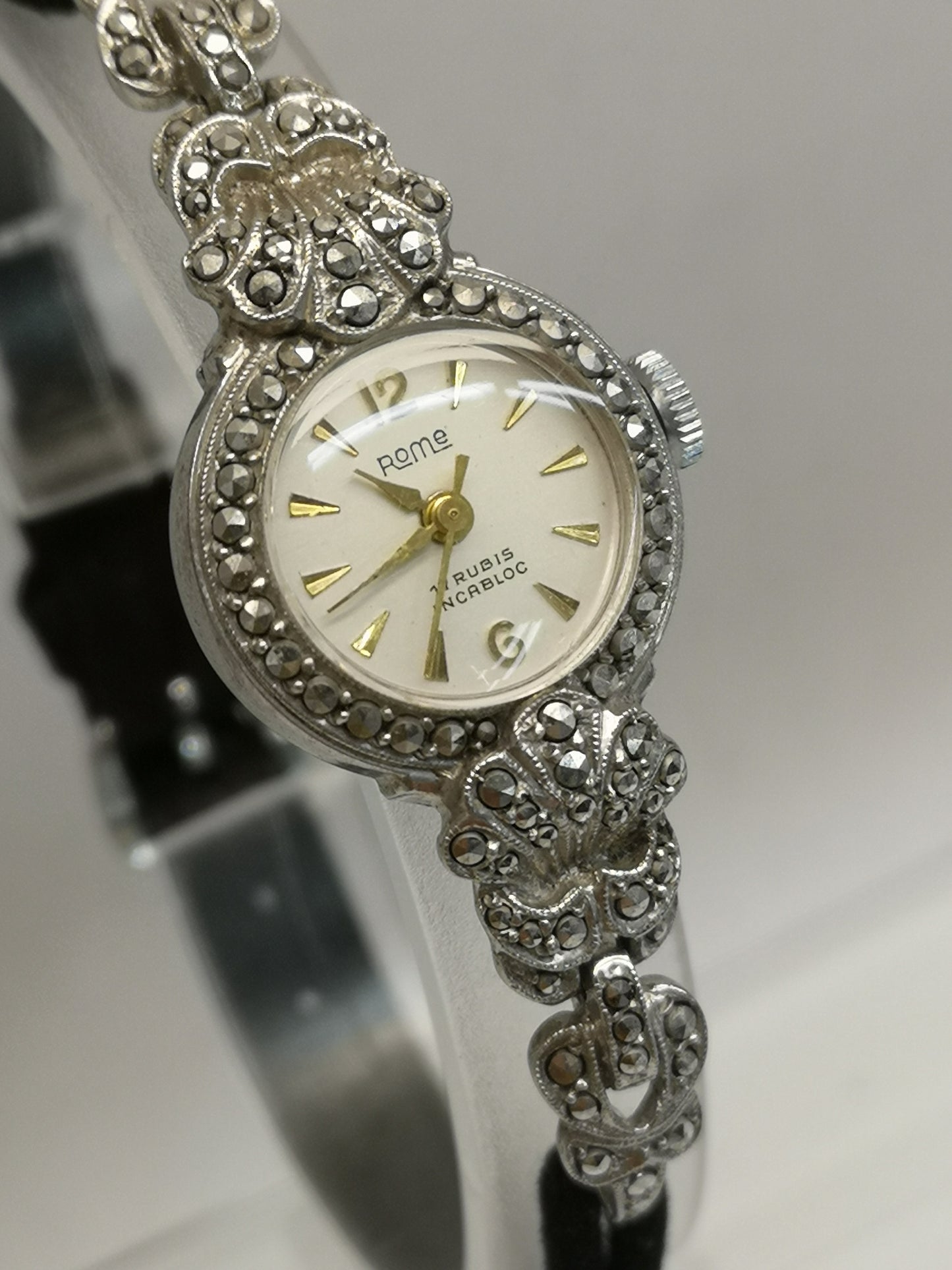 Rome Ladies Swiss Marcasite Watch