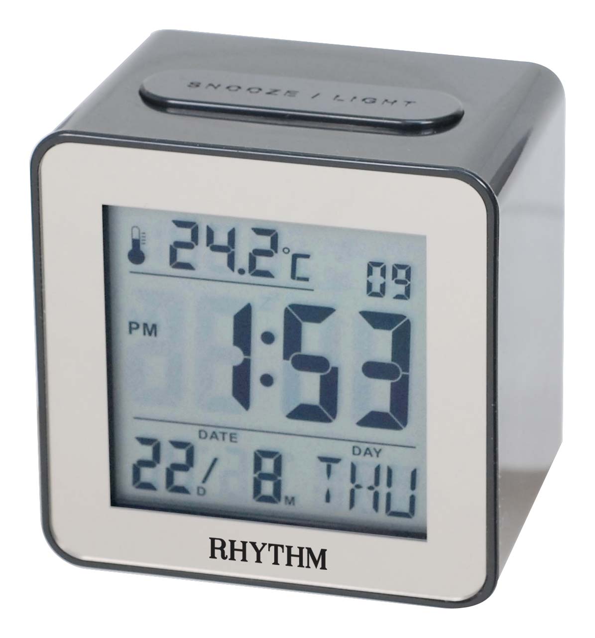 Rhythm Digital alarm clock black LCT076NR02
