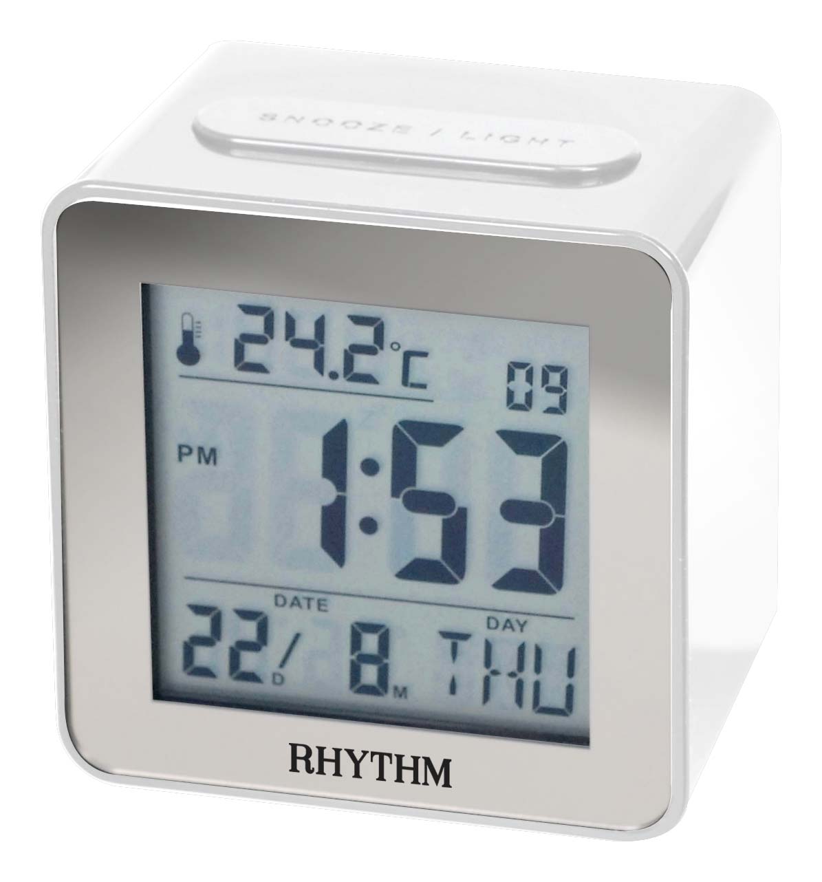 Rhythm Digital alarm clock white LCT076NR03