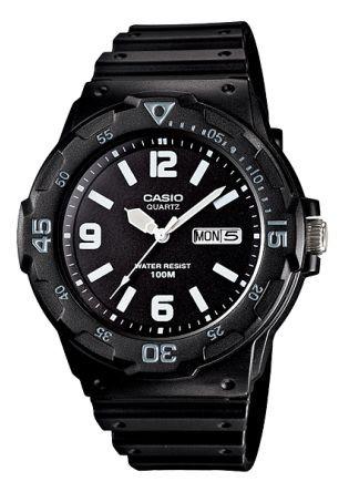 CASIO GENTS ANALOGUE BLACK DIAL RESIN BAND MRW200H-1B2