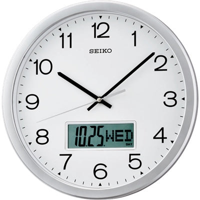 Seiko Analogue Clock with Digital Day Date QXL007-S