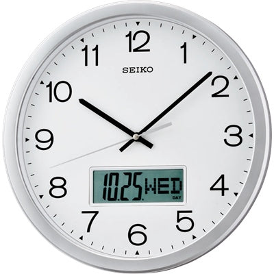 Seiko Analogue Clock with Digital Day Date QXL007 S