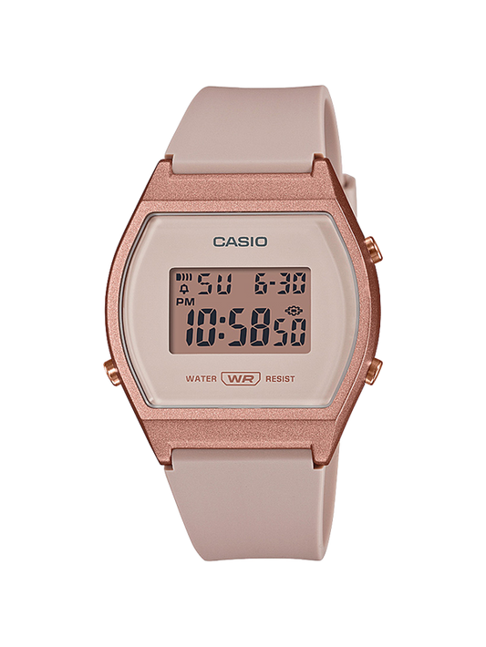 Casio Digital Womens Beige/Rose Gold LW204-4A